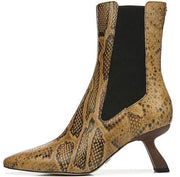 Sam Edelman Sammie Cuoio Snake Leather Pull-On Pointed Toe Side Goring Boots