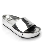 Jane and the Shoe, KAMILA Platform Slides, Silver Patent