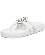 Sam Edelman Jules Medallion White Footbed Round Toe Slip-on Thong Slide Sandals