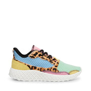 Steve Madden Run Leopard Multi Lace Up Rounded Close Toe Fashion Sneaker