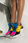 Cape Robbin Dreamland Multi Color Mix Lace Up Bright Chunky Fashion Sneakers