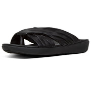 FitFlop Women's Twine Toe Slip on Slide Post Sandal Black (8.5, Black)