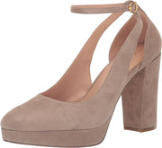 Cole Haan Remi Platform Irish Coffee Suede Ankle Strap Pointed Toe Heeled Pumps