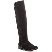 Caliente Play Day Black Micro Suede Knee High Fitted Stretch Gore Elastic Boot