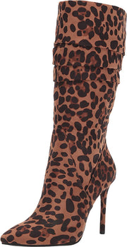 Jessica Simpson Lamira Natural Mid Calf Boot Leopard Pointed Toe Booties