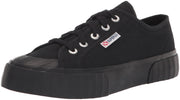 Superga 2630 Cotu All Black Lace Up Rounded Toe Tennis Shoe Signature Sneaker