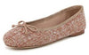 Sam Edelman Zooey Tuscan Blush Bow Detailed Rounded Toe Slip On Ballet Flats
