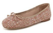 Sam Edelman Zooey Tuscan Blush Bow Detailed Rounded Toe Slip On Ballet Flats