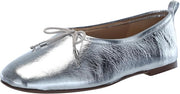 Sam Edelman Ari Soft Silver Bow Detailed Slip On Squared Toe Ballet Flats