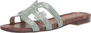 Sam Edelman Bay Seafoam Blue Slide Mule Open-Toe Slip-On Leather Flats Sandals