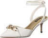 Nine West Arnice White Patent Stiletto Heel Pointed Toe Ankle Strap Fashion Pump