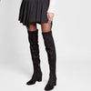 Sam Edelman Varona Black Suede Over the Knee Block Heel Thigh High Fitted Boots (9.5, Black)
