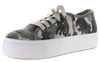 Steve Madden Elore Green Camo Vulcanized Milsole Lace-up Round Toe Sneakers