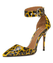 Jessica Simpson Waldin Bright Yellow Leopard High Heel Pointed Toe Stiletto Pump