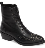 LFL by Lust For Life Portland Boot Black Leather Lace Up Embellished Booties