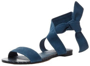 Pour La Victoire Lava Ankle Strap Open Toe Block Heel Kid Suede Ocean Sandals