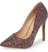 Lauren Lorraine Susan Black Multi Sparkling Glitter Pointy Toe Stiletto Pumps