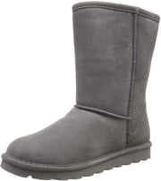 Bearpaw Women's Elle Short Gray Fog Fur Lined Water Resistant Winter Boot