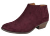 Soda Mug Vino Faux Suede Western Inside Zipper Stacked Block Heel Ankle Booties