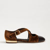 Sam Edelman Roxie Spiced Camel/Rich Chocolate Rounded Toe Mary Jane Ballet Flats