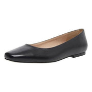 Steve Madden Women's Byra Square-Toe Flat Black Leather Slip On Ballet Flats