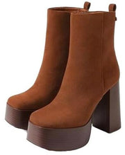 Sam Edelman Rayza Toasted Coconut Block Heeled Squared Toe Block Heeled Booties