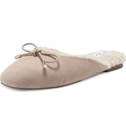 Jessica Simpson Tracee Cheyenne Cozy Suede Bowed Round Toe Slip On Flat Slippers