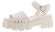 Circus by Sam Edelman Genevieve White Padded Insole Open Toe Wedges Sandals