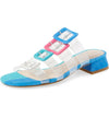 Cecelia New York Lincoln Slide Sandal New Blue Slip On Clear Transparent Mule