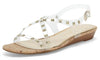 Jessica Simpson Women's Trixtelle Embellished Clear Demi Wedge Sandals CLEAR