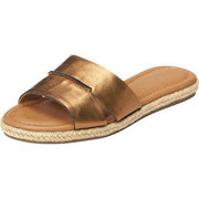 Aerosoles Women's Back Drop Flat Sandal Bronze Metallic Slip on Slide Mule