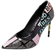 Steve Madden Vala Black/Pink Printed PU High Stiletto Pointed Toe Dress Pump