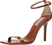 Steve Madden Shaye Cognac Fashion Square Toe Ankle Strap Heeled Dress Sandals