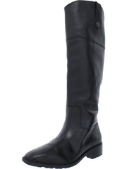 Sam Edelman Drina Ath Black Almond Toe Chunky Heel Knee High Classic Riding Boot