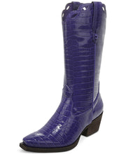 Circus by Sam Edelman Jill Sour Grape Croc Embossed Mid-Calf Western Boots