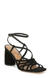 Sam Edelman Daffodil Black Strappy Open Toe Block Heeled Sandals