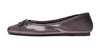Schutz Damaris Metallic Leather Round Toe Ballet Flat Cherry Ballet Shoes
