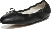 Sam Edelman Felicia Faux Shearling Black Leather Slip On Round Toe Ballet Flats