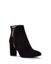 Louise Et Cie Zander Round Toe Block Heel Suede Booties Black Suede Booties