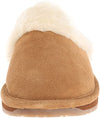 Clarks Scuff Cinnamon Slip-On Plush Fur Trim Indoor Outdoor Rounded Toe Mules