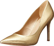 Sam Edelman Hazel Gold Stiletto Heeled Slip On Pointed Toe Dress Wide Pumps