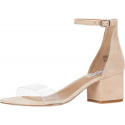 Steve Madden Irenee Round Open-Toe Ankle-Strap Casual Block Heel Sandals Clear