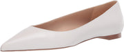 Sam Edelman Stacey White Leather Slip On Pointed Toe Ballet Flats Shoes