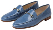 Sam Edelman Loraine Nova Blue Leather Almond Toe Slip On Classic Vamp Loafers