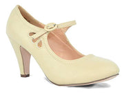 Chase & Chloe Kimmy-21 Round Toe Mid Heel Mary Jane Style Dress Pumps Nude