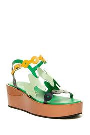 Ivy Kirzhner Figaro Menthol Colorful Designer Platform Flatform Wedge Sandal