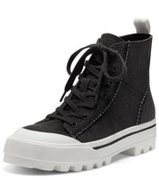 Lucky Brand Eisley Black Round Toe Lace Up High Top Sneaker Hiker Combat Boots