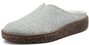 Lucky Brand Tamala 2 Light Grey Comfortable House Slippers Fur Lined Mule Scuff