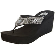 Yellow Box Glorian Rhinestone Detail Wedge Platform Flip Flops Clear