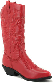 Soda Red Reno Red Western Cowboy Stitched Pointed Toe Ankle Fashion Boots